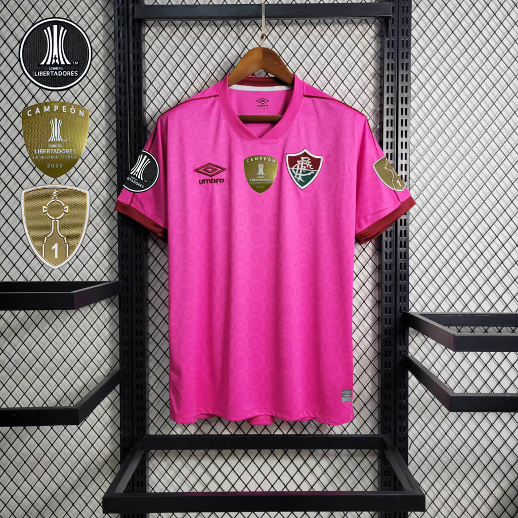 Camisa Outubro Rosa Fluminense 2023/24 - Com Patchs Libertadores